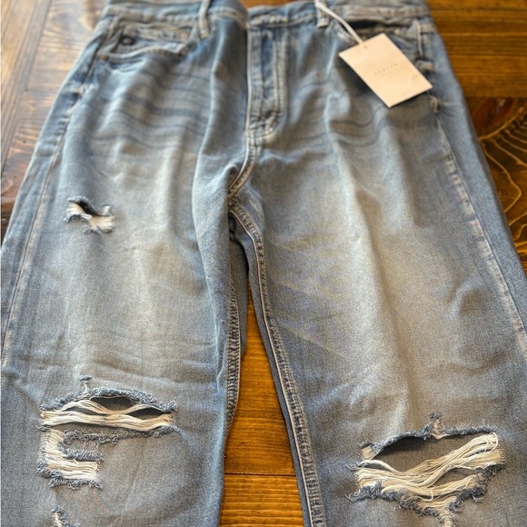 KanCan Light Blue Distressed Boyfriend Jeans - Picture 1 of 3